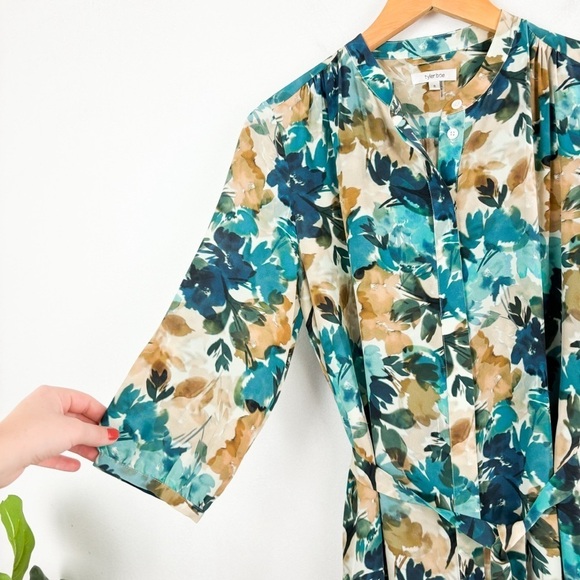Tyler Boe Petra 100% Silk Floral 3/4 Sleeve Dress Sz 6 - Picture 8 of 16